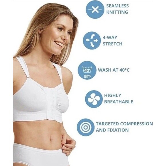 Carefix Bella Seamless Post Op Surgery Compression Bra White Size XL - Picture 10 of 10